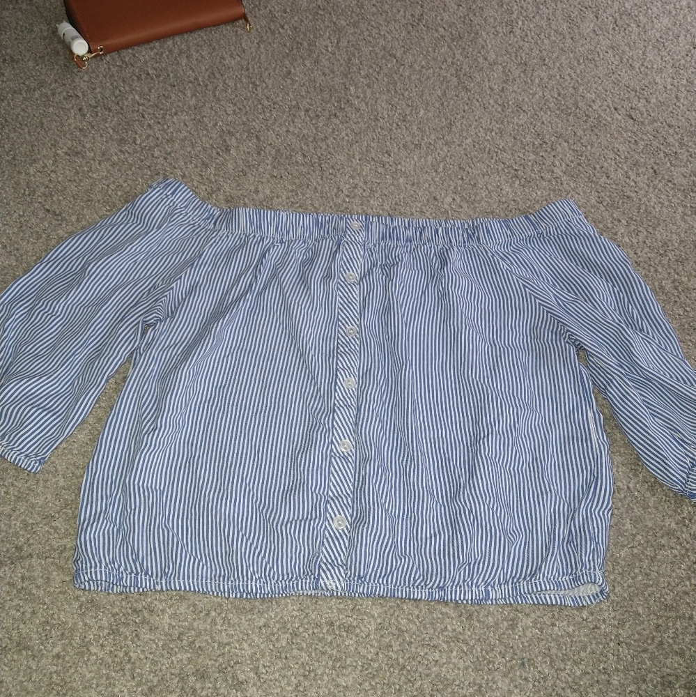 White and blue stripe shirt